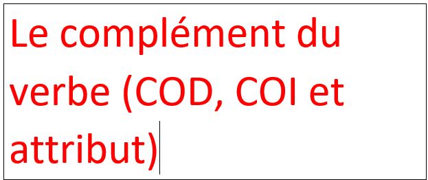 complément du verbe