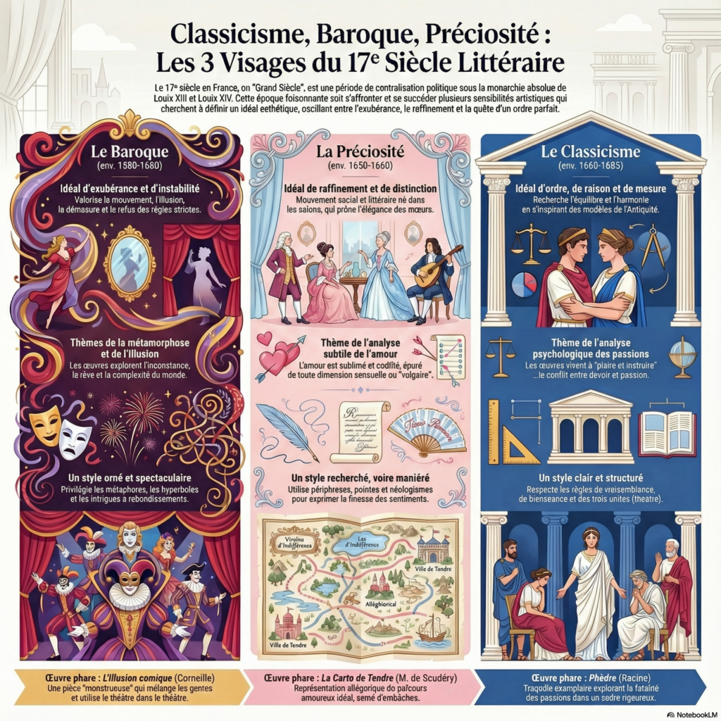 Infographie littérature française 17e